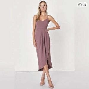 Lulu's Reinette Mauve Midi Dress